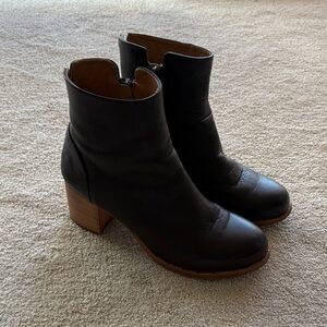 Beek Black Leather Ankle Booties